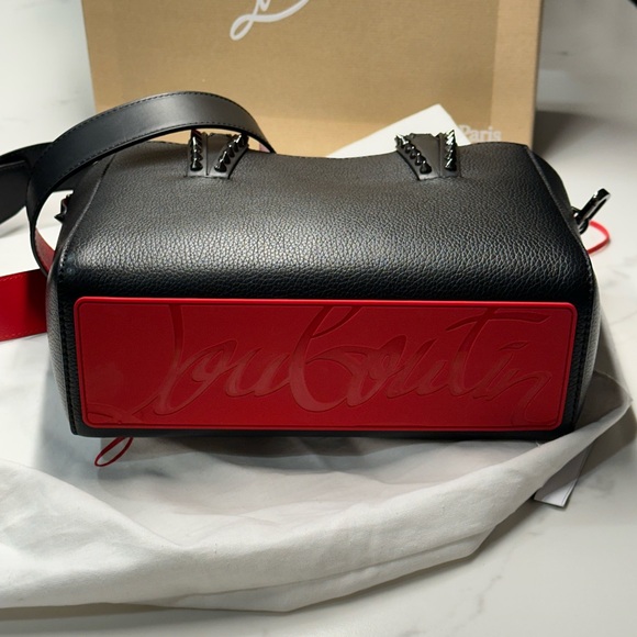 Christian Louboutin Black Cabata Tote Shoulder Bag with Red Interior NWT + COA - Picture 7 of 15